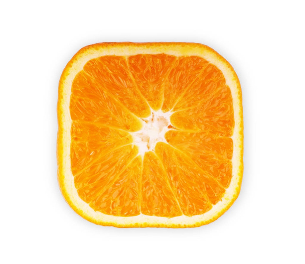 close-up view square slice of orange - Фото, изображение