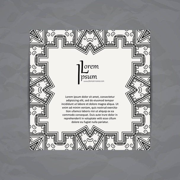 Vector design card template. Business card with circle ornament. Mandala style. - Vector, Image