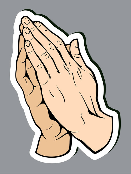 Les mains humaines pliées dans la prière
 - Vecteur, image