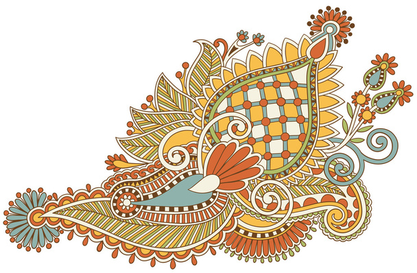 Original hand draw line art ornate flower design - Vektori, kuva
