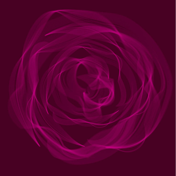 Illustration vectorielle florale rose abstraite. Concept vapeur et fumée courbe sophistiquée motif sans couture. Motif pour carte, invitation, impression d'en-tête et conception web
. - Vecteur, image