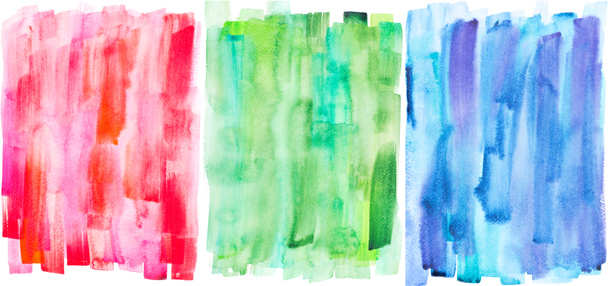 Pintura abstrata com traços de tinta vermelha, verde e azul sobre branco
  - Foto, Imagem