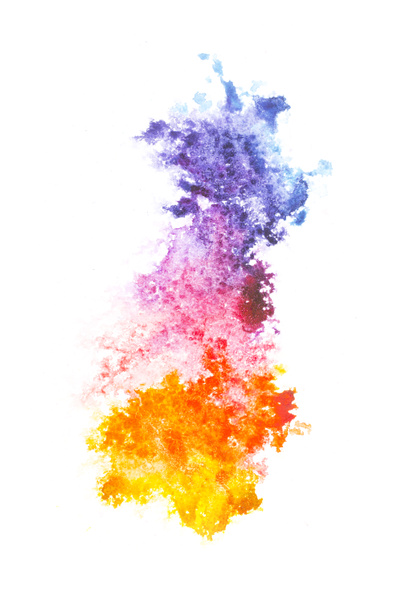 Pintura abstracta con manchas de pintura de acuarela de colores en blanco
  - Foto, imagen
