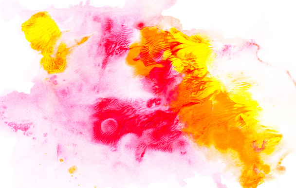 Abstract painting with bright colorful paint spots on white  - Photo, Image