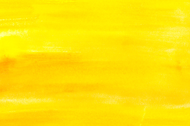 Abstract painting with bright yellow paint strokes, full frame - Photo, Image