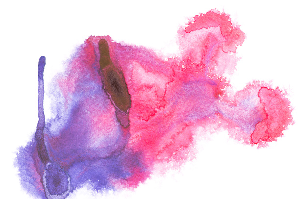 Pintura abstracta con coloridas manchas de pintura de acuarela en blanco
   - Foto, imagen