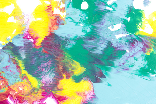 Pintura abstrata com manchas de tinta colorida brilhante em branco
  - Foto, Imagem