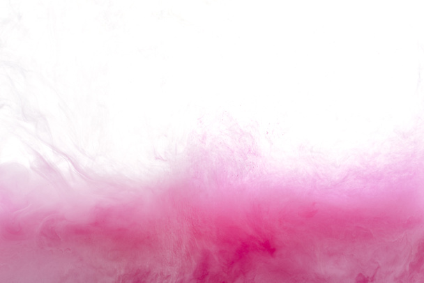 vista da vicino di spruzzi di inchiostro rosa isolato su bianco
 - Foto, immagini