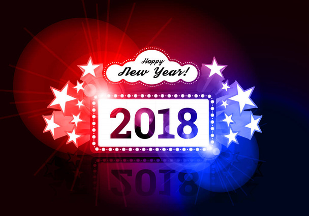 Κυλιόμενο μήνυμα νέου έτους 2018 - Διάνυσμα, εικόνα