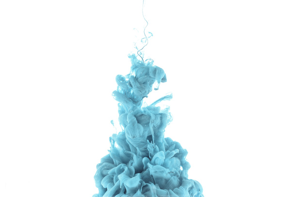 respingo de tinta azul isolado no branco
 - Foto, Imagem