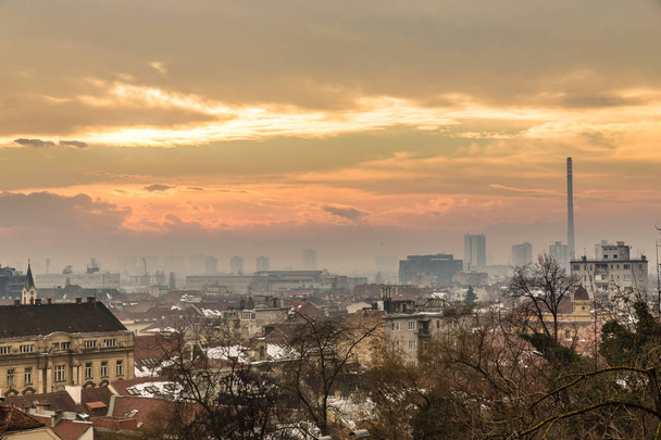 Panoramę miasta Zagrzeb - Chorwacja, Europa - Zdjęcie, obraz