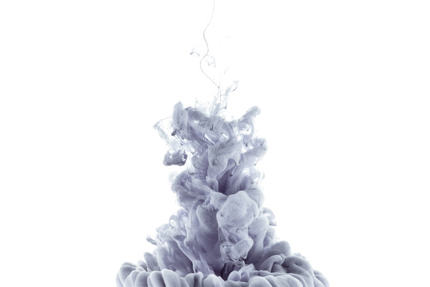 salpicadura de pintura gris monocromática, aislada en blanco
 - Foto, Imagen