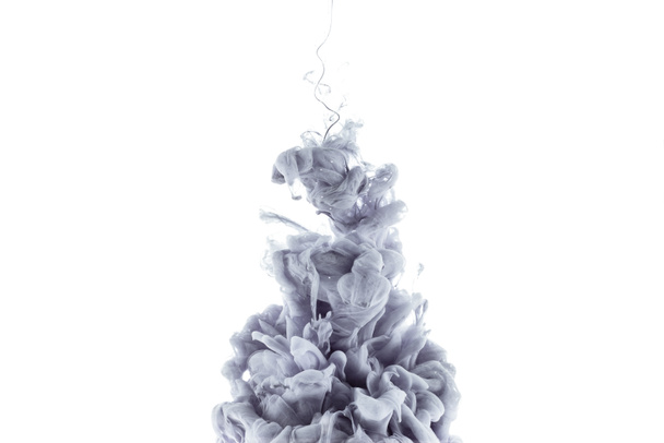 respingo de tinta cinza monocromática, isolado em branco
 - Foto, Imagem