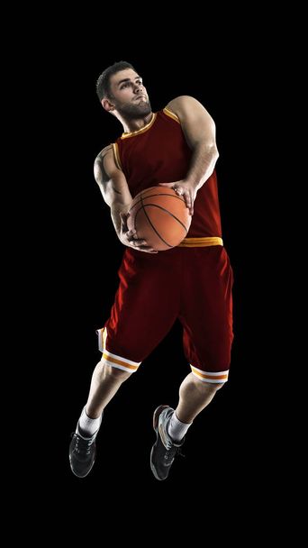 um jogador de basquete salto isolamento
 - Foto, Imagem