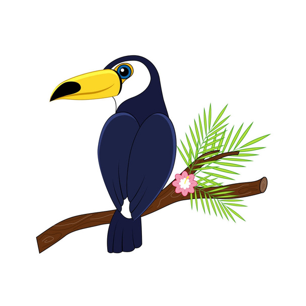 Cute cartoon toucan. Vector illustration. Smiling toucan.  - Vektor, kép