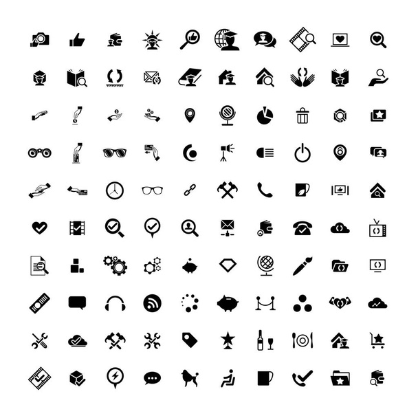 Set de 100 iconos universales. Negocios, internet, diseño web
. - Vector, Imagen