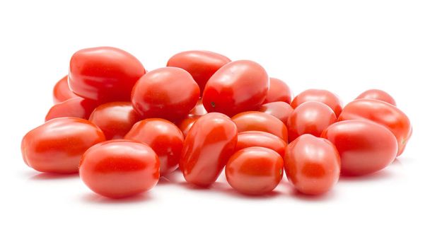 Cherry tomatoes Bobulienka stack isolated on white backgroun - Fotó, kép