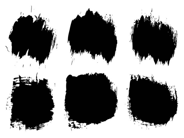 набір художніх чорних фарб ручної роботи зробив творчий штрих пензлем фону
  - Фото, зображення