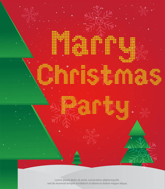 card marry christmas party vector graphics and snowflake - Vektori, kuva