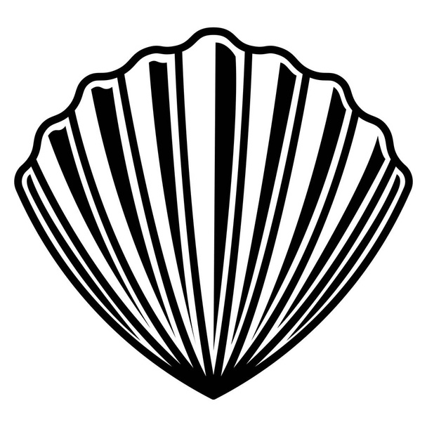 Beyaz arkaplanda deniz kabuğu izole - Vektör, Görsel