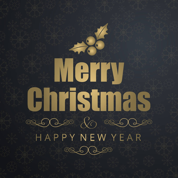 stylish Christmas card with dark snowflakes background, vector, illustration  - Vektor, obrázek