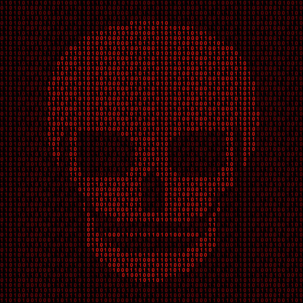Hacken systeem. Abstract, lichtgevende schedel van rode kleur van het programmeren van symbolen. Hexadecimale talstelsel. De gegevens wordt bedreigd. Vectorillustratie. EPS-10 - Vector, afbeelding