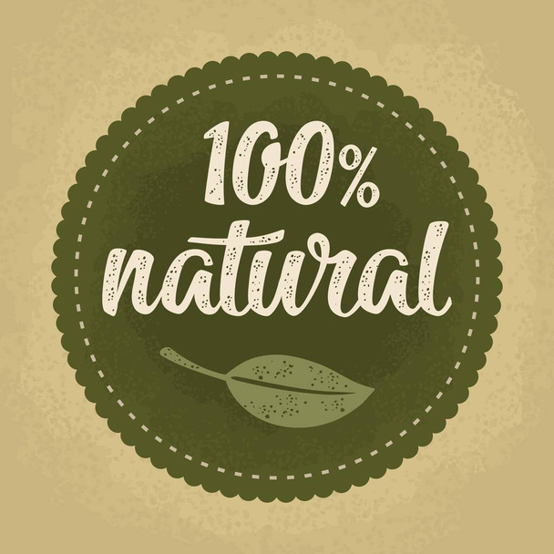 100 натуральных букв с листьями. Векторная темно-зелёная винтажная иллюстрация
 - Вектор,изображение
