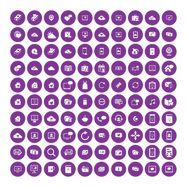 Набор из 100 универсальных икон. Бизнес, интернет, веб-дизайн
. - Вектор,изображение
