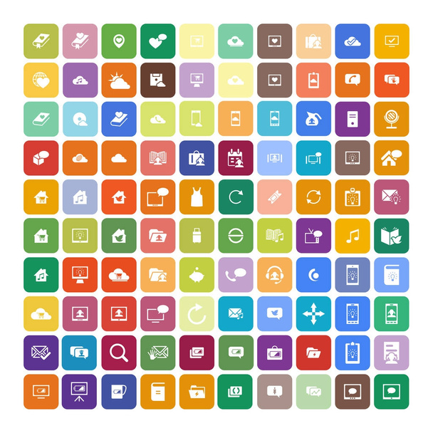 Set of 100 Universal Icons. Business, internet, web design. - Vector, Image
