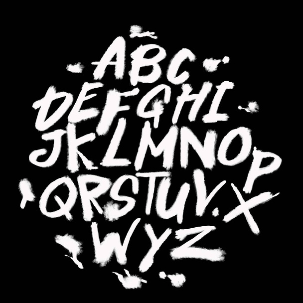 Hand drawn alphabet letters.Marker handwritten font.Isolated let - Vetor, Imagem