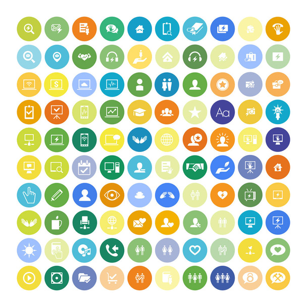 Set van 100 universele iconen. Zaken, internet, webdesign. - Vector, afbeelding