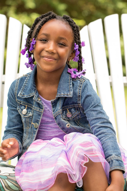 Cute African American little girl. - Valokuva, kuva