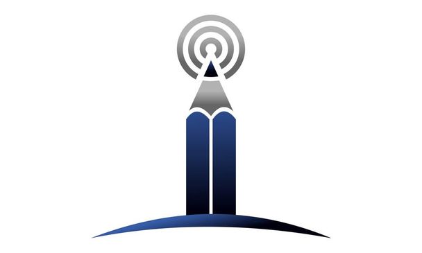 Bloglama Merkezi Logo tasarım şablonu vektör - Vektör, Görsel