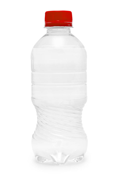 Clean and fresh water packed in a plastic bottle. Isolated on white background - Фото, изображение