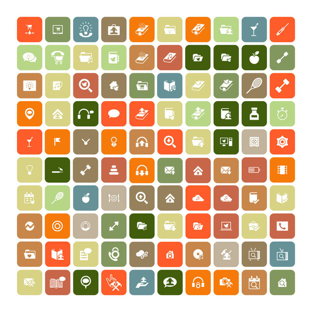 Set de 100 iconos universales. Negocios, internet, diseño web
. - Vector, Imagen