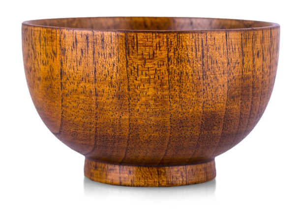 wooden bowl isolated on white include  - Photo, Image