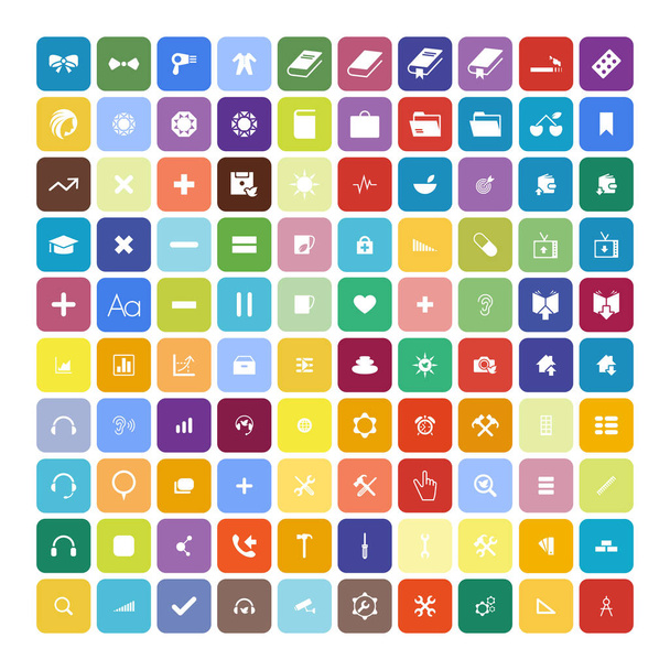 Set de 100 iconos universales. Negocios, internet, diseño web
. - Vector, imagen