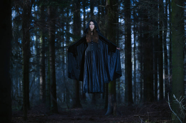 Witch levitating in the forest - Zdjęcie, obraz