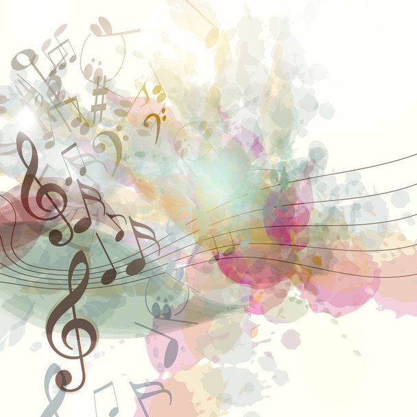 Clean music background with spots and notes symbol of inspiratio - Vector, Image