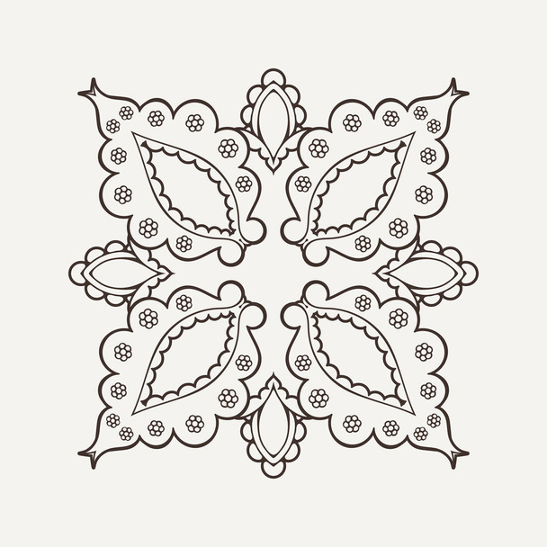 Mandala vectoriel. Tatouage de dentelle Mehndi. Tissage oriental
.  - Vecteur, image