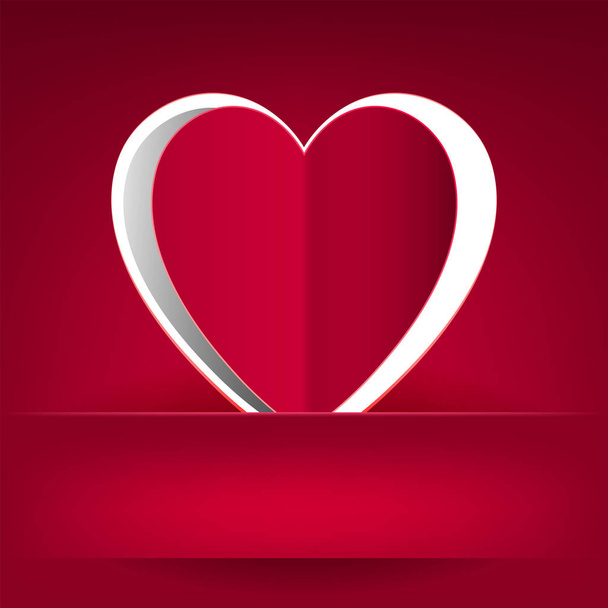 red design with a pocket and a silhouette of the heart - Vector, Image