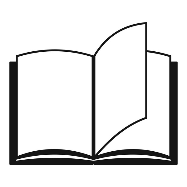 Book page icon, simple black style - ベクター画像