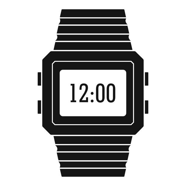 Wristwatch icon, simple black style - Vector, imagen