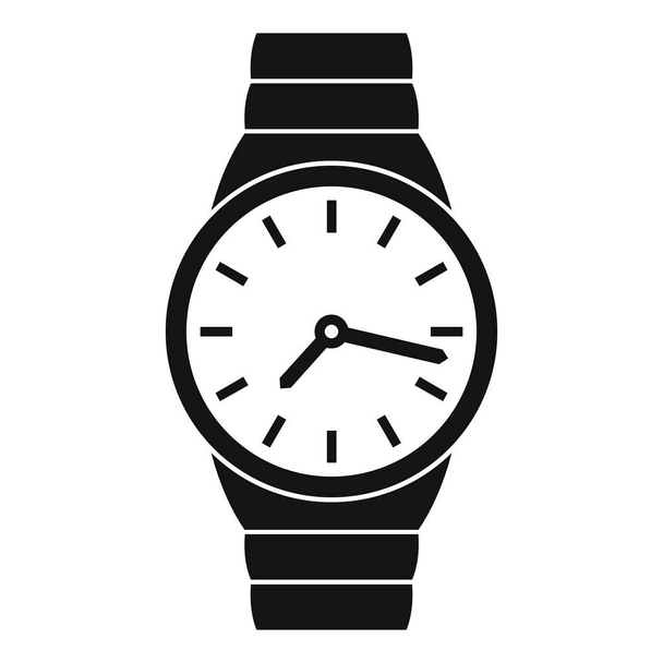 Wristwatch man icon, simple black style - Vektör, Görsel