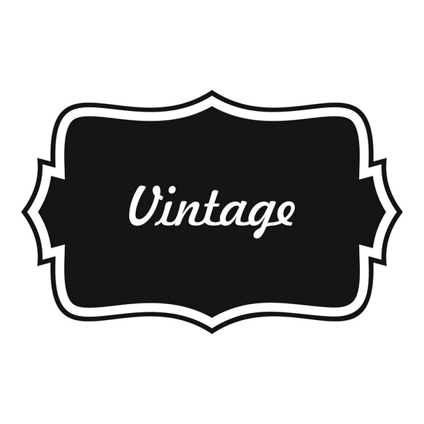 Vintage label icon, simple style. - Вектор,изображение