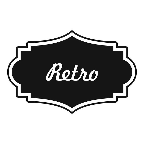 Retro label icon, simple style. - Вектор,изображение