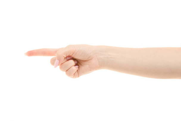 Female hand gestures emotions left right - Фото, зображення