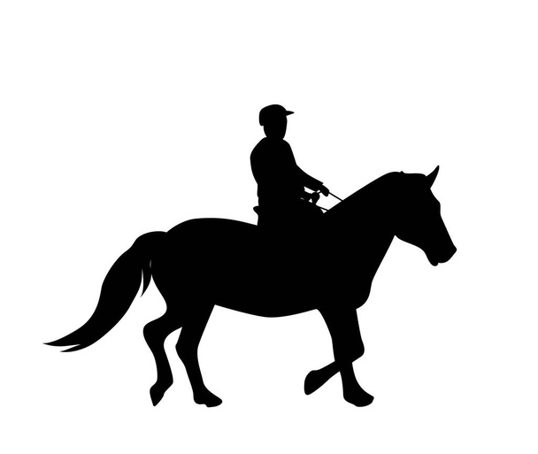 Αυτοκόλλητο αυτοκινήτου σιλουέτα αναβάτη σε άλογο. Ειδικός στην εκγύμναση του - Διάνυσμα, εικόνα