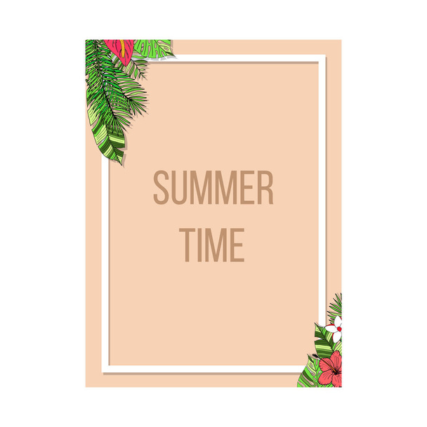 Summer time tropic background - Vector, Image