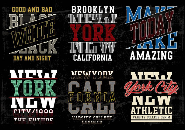 vector typography varsity collection for t shirt print men  - Vector, Image